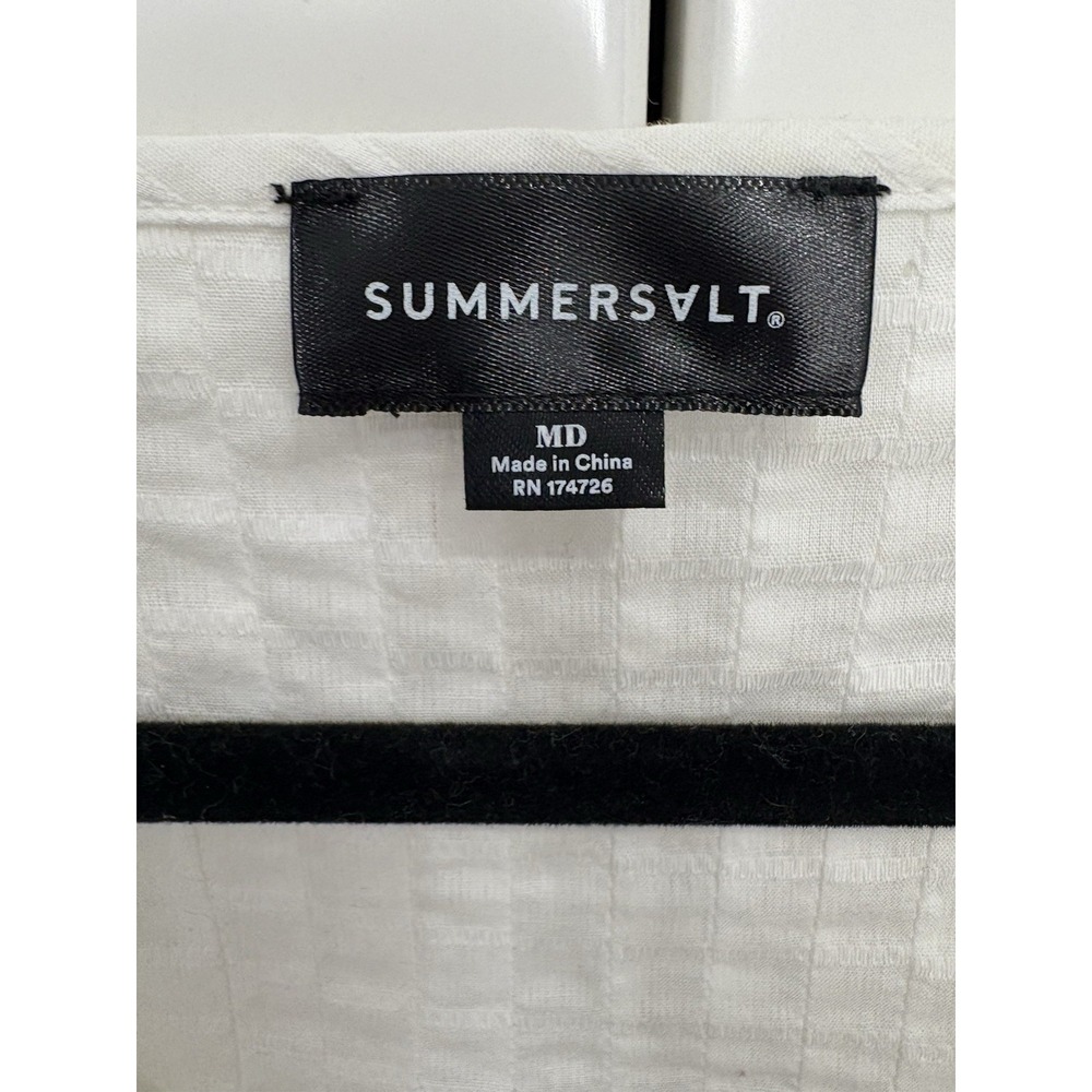 Summersalt Women's White Peasant Blouse Balloon Sleeves Boho Prairie Sz M - Picture 3 of 5